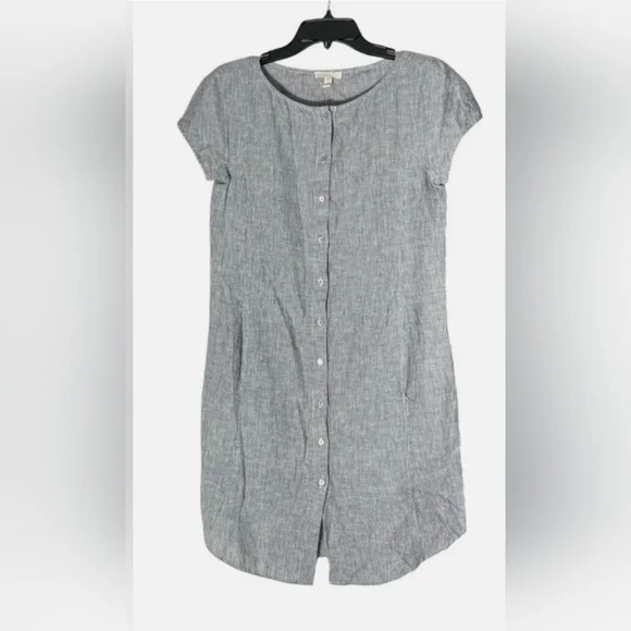 Eileen Fisher Gray Button-Down Dress - Picture 1 of 11